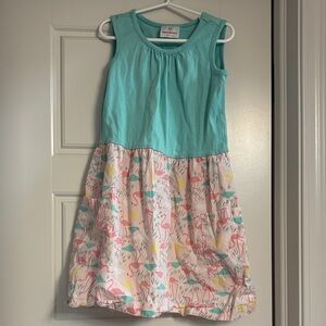 Hanna Aqua Top Flamingo Print Sleeveless Sundress